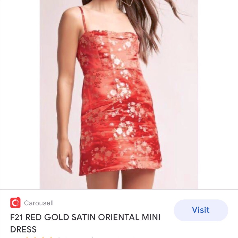 Forever 21 Chinese oriental slip dress satin size small vintage